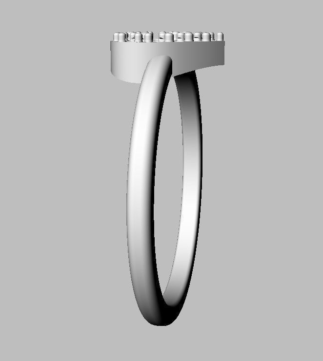Heart Diamond RIng 3D print model_24