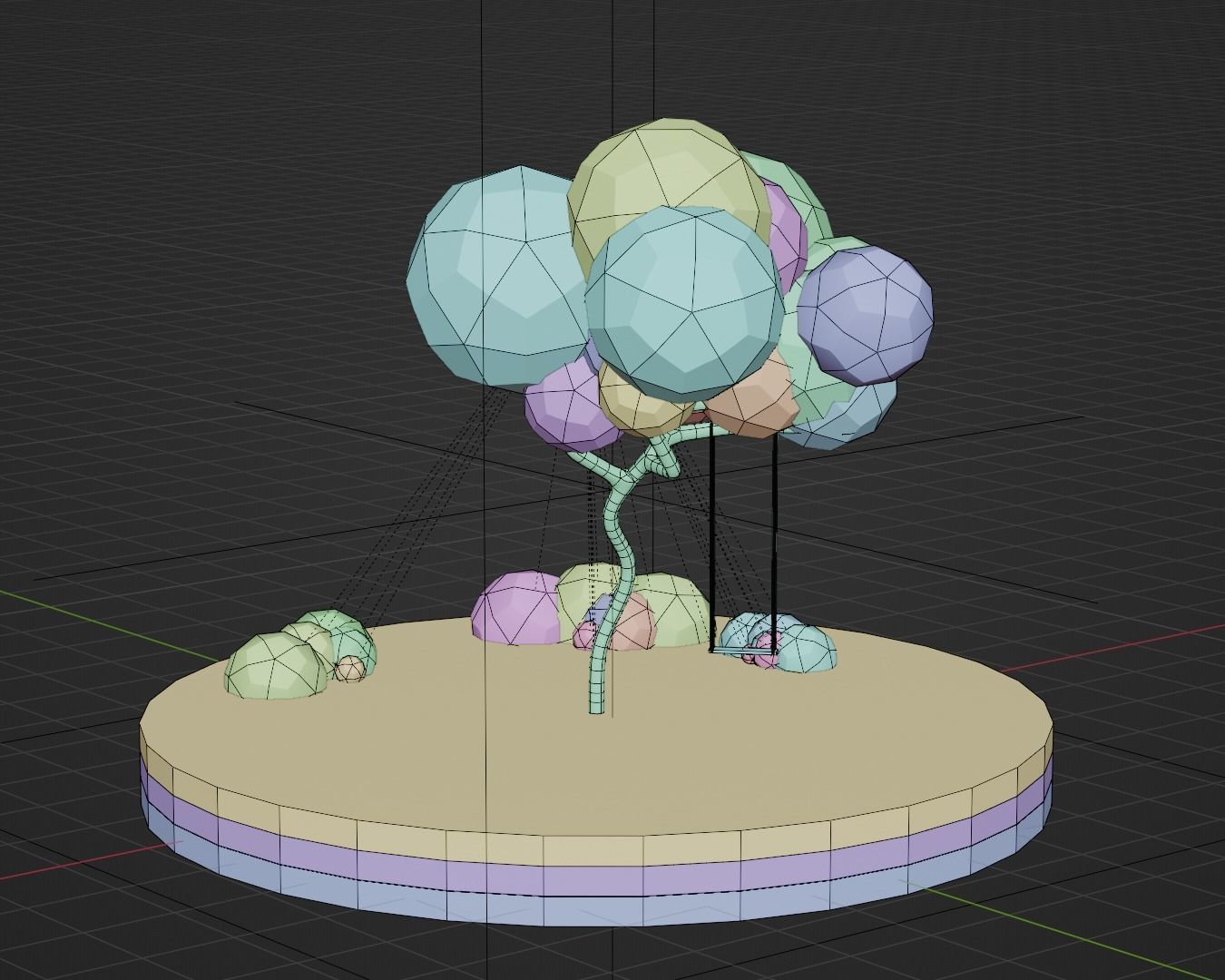 Low-Poly Tree Swing Scene Free low-poly 3D model_5