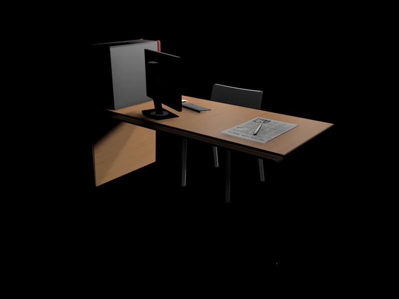 Office Desk Free 3D model_3