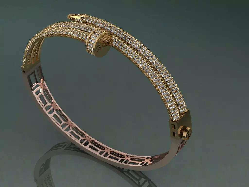 carter nail tip stone desing bracelets  3D print model_0