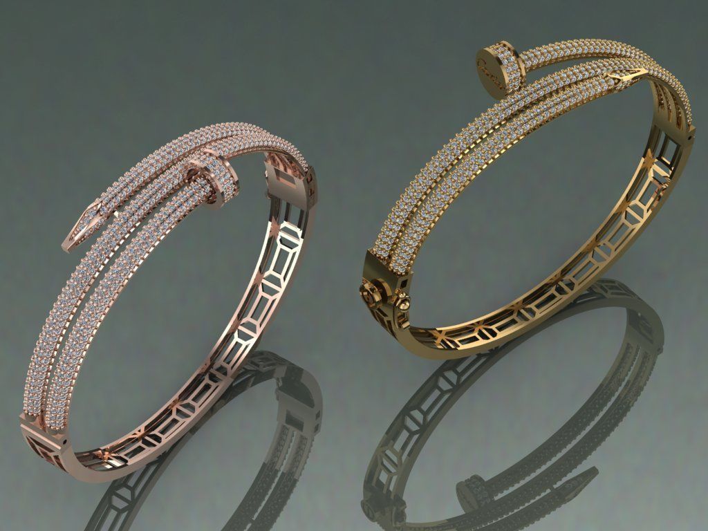 carter nail tip stone desing bracelets  3D print model_2