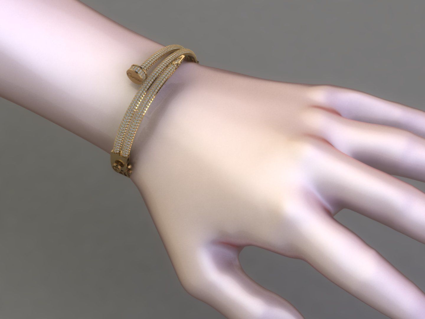 carter nail tip stone desing bracelets  3D print model_1