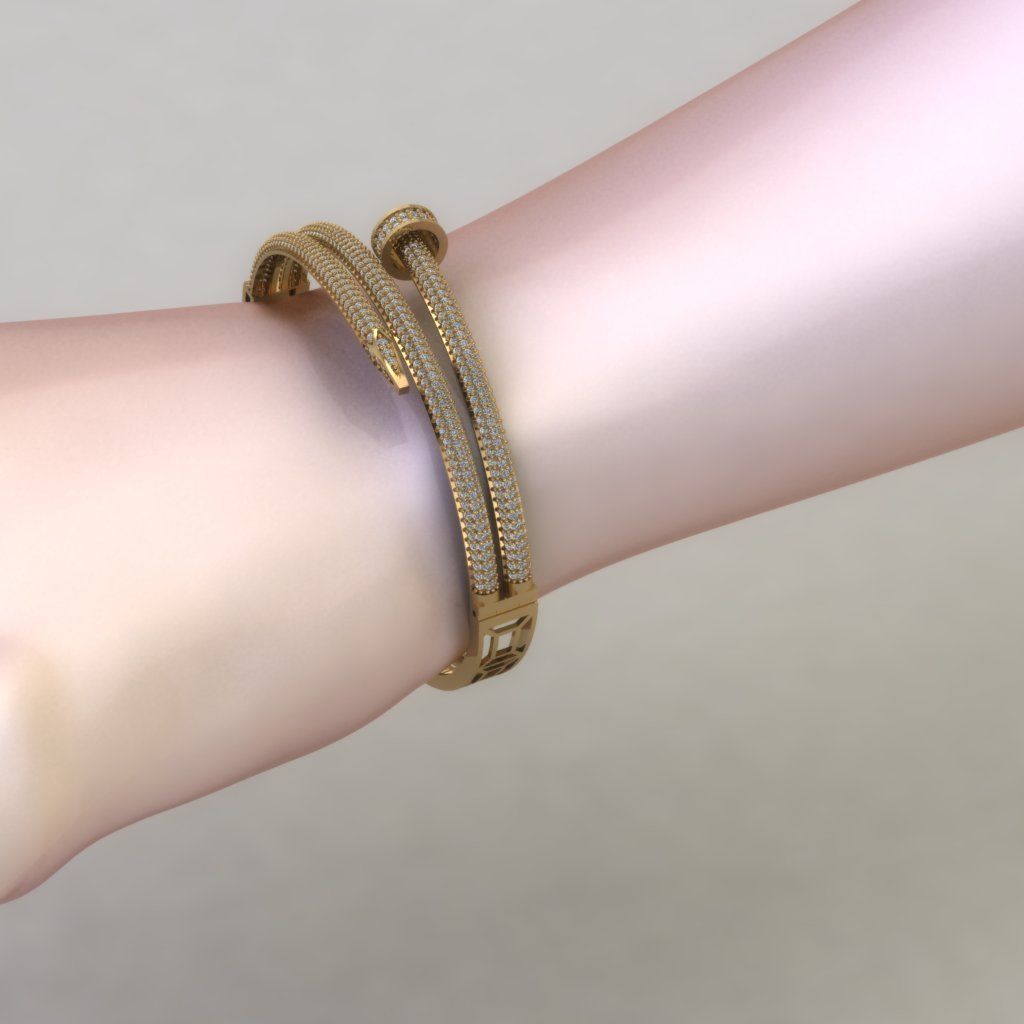 carter nail tip stone desing bracelets  3D print model_3