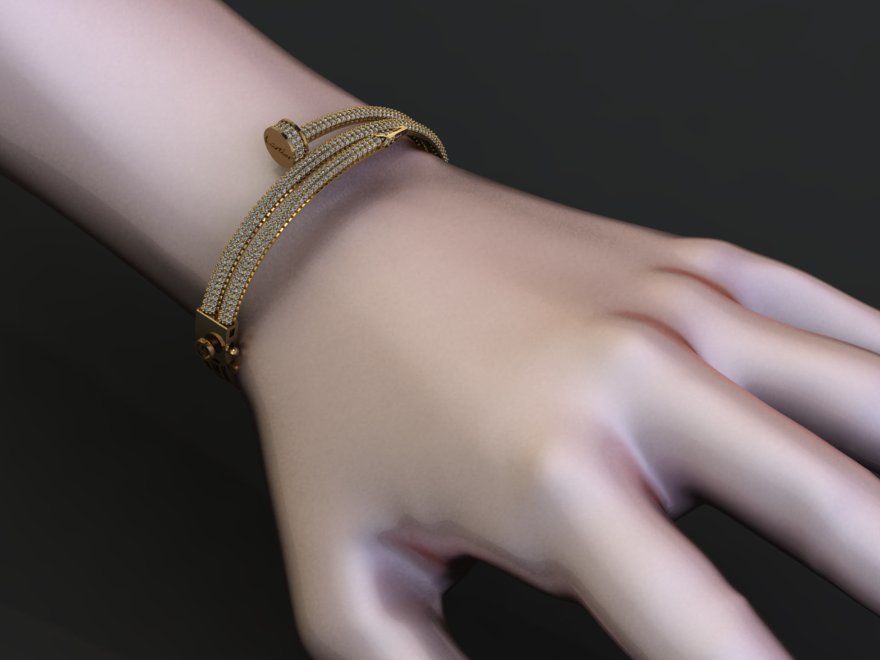 carter nail tip stone desing bracelets  3D print model_6