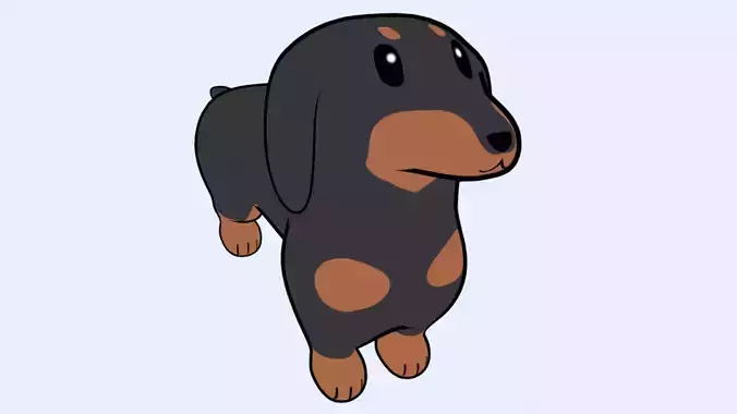 A Dachshund Dog With A Toon Cell Shade Style