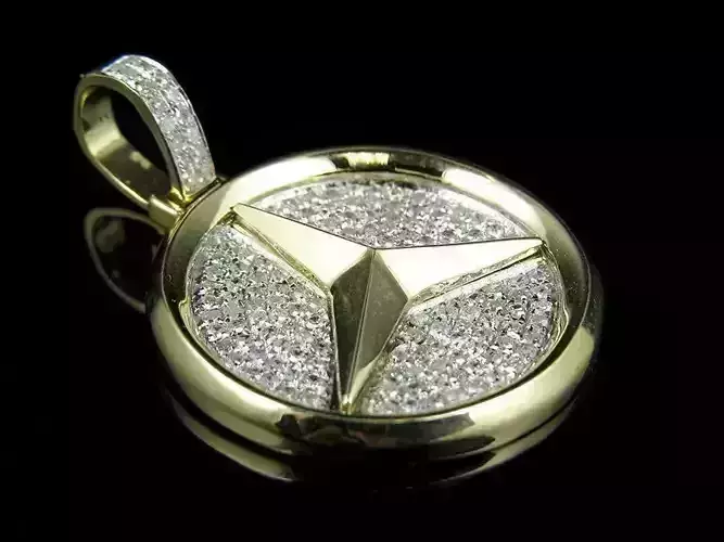 Mercedes Benz Amg Logo Pendant with diamonds 3D model