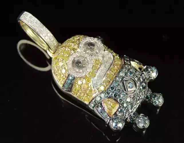 Minions Minion toy Banana pendant with diamonds 3D model