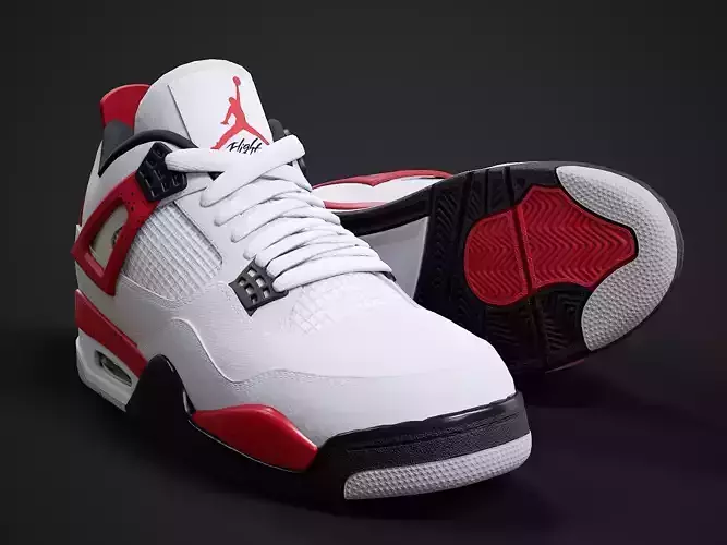 Air Jordan4-retro sneaker-v2 Low-poly 3D model