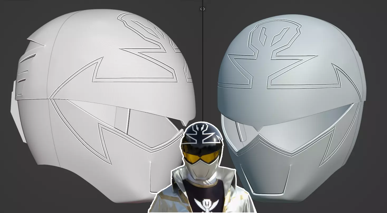 Kaizoku Sentai Gokaiger Gokai silver cosplay helmet STL file 3D print model_0
