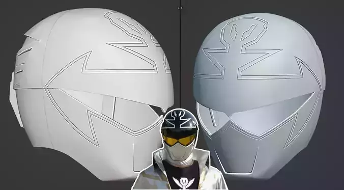 Kaizoku Sentai Gokaiger Gokai silver cosplay helmet STL file 3D print model