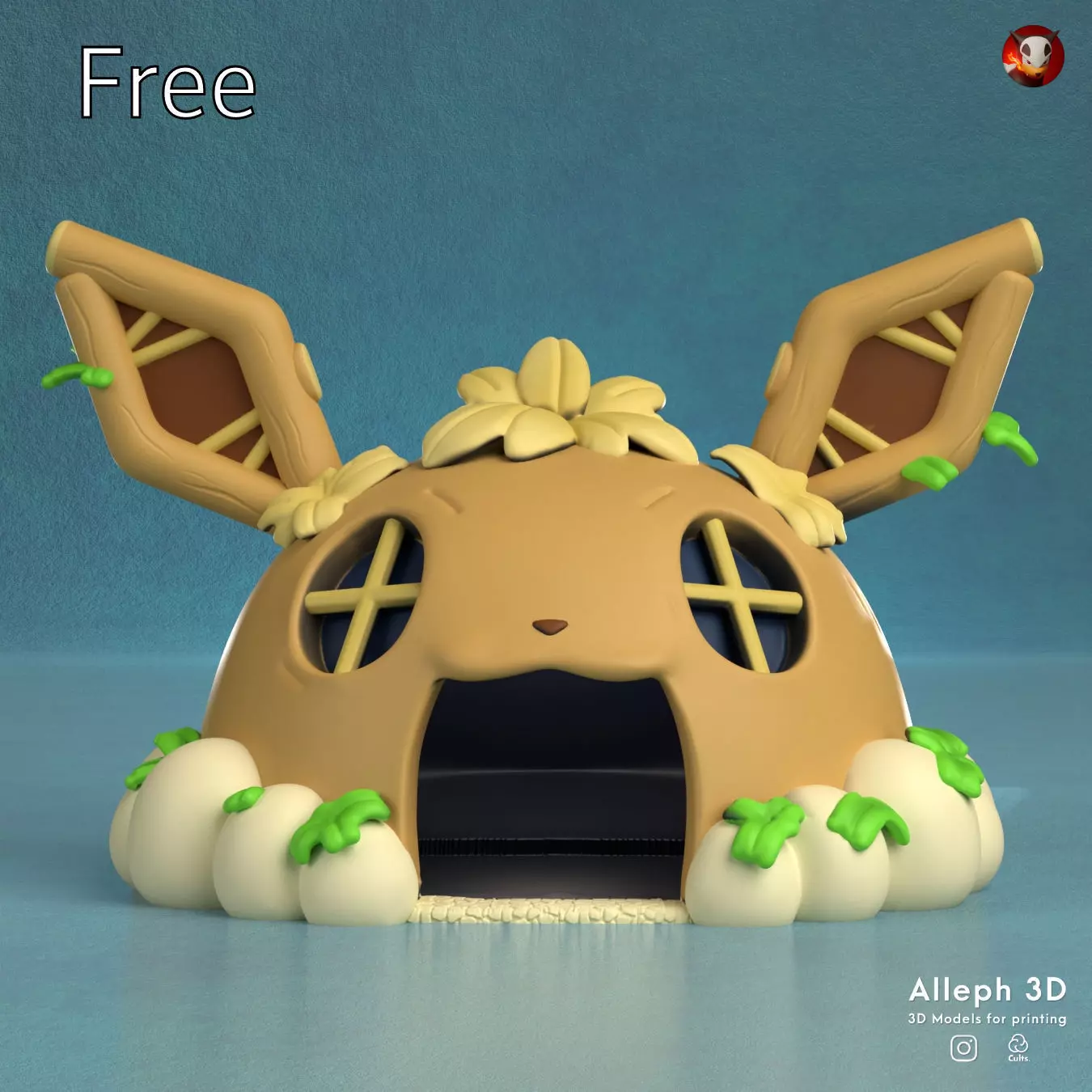 free Pokemon eevee house Free 3D print model_0