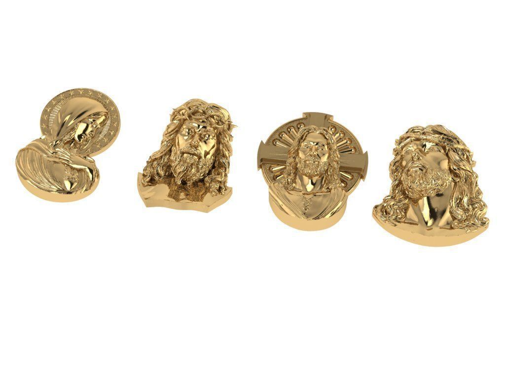 All Types Jesus Christ Holy Mary and More Cross Pendant 3D model 3D print model_1