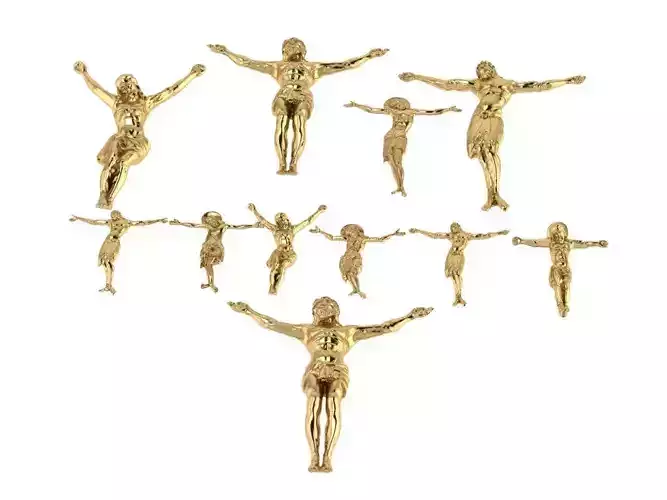 All Types Jesus Christ Holy Mary and More Cross Pendant 3D model