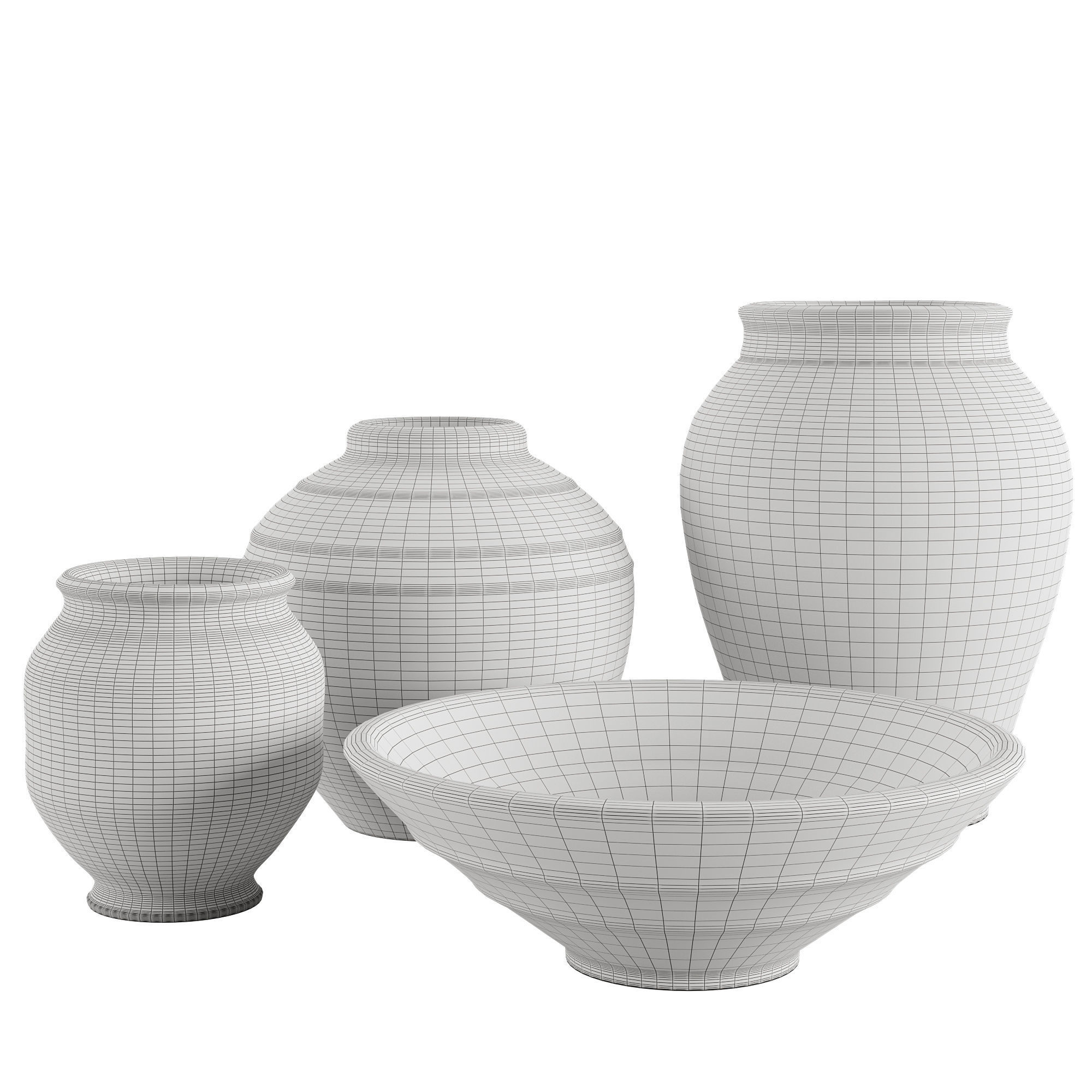 Indigo Artisan Handcrafted Ceramic Vase Collection 3D model_2