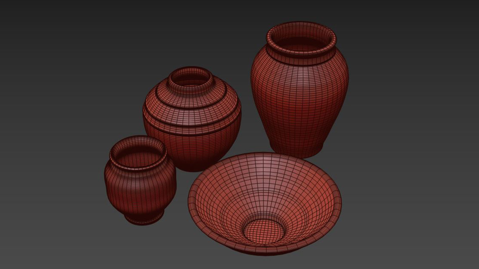 Indigo Artisan Handcrafted Ceramic Vase Collection 3D model_6
