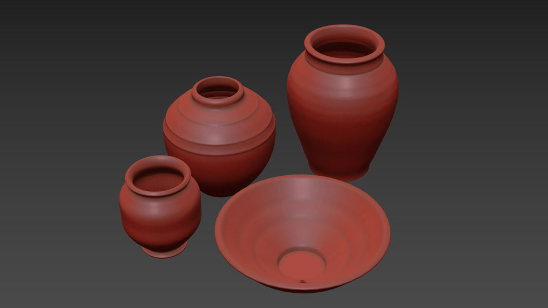 Indigo Artisan Handcrafted Ceramic Vase Collection 3D model_5