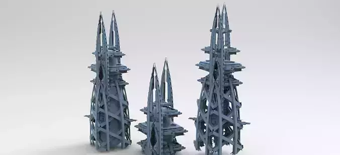 Planet side corporation delta plaza towers 3D model