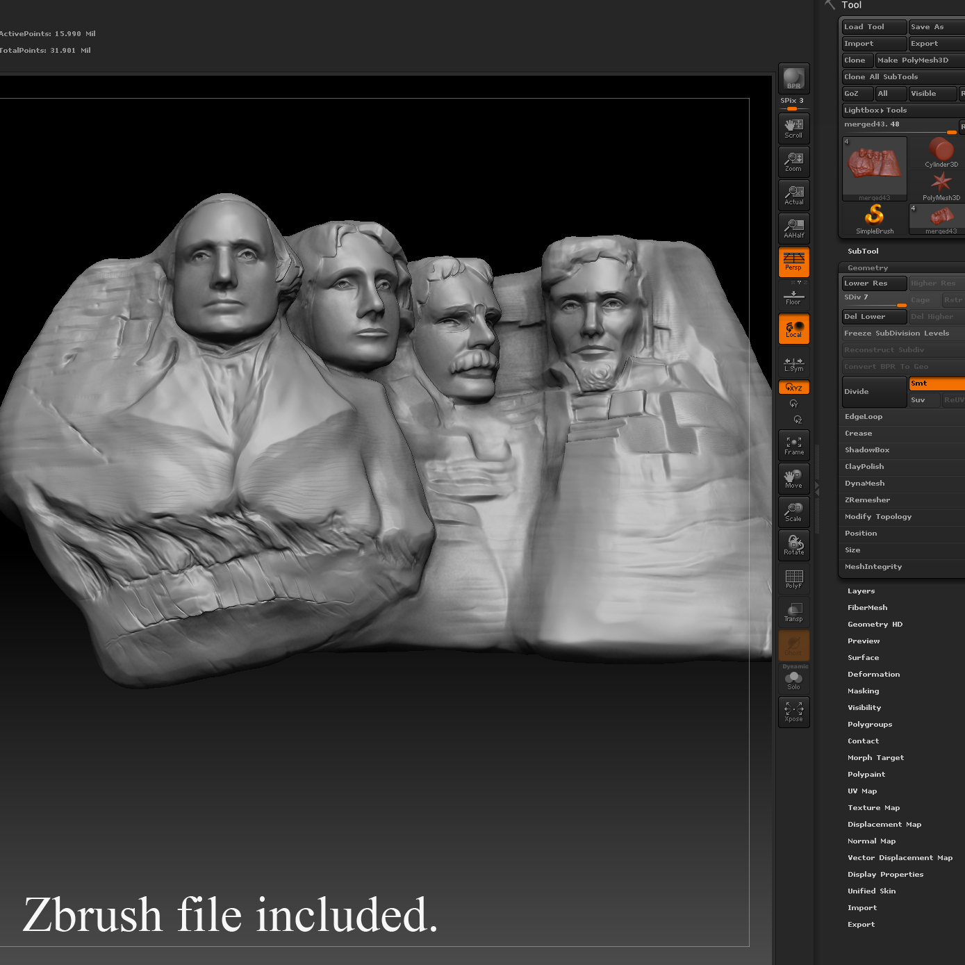 Mount Rushmore 3D model_5