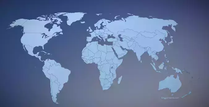 Worldmap with individual countries Free 3D model