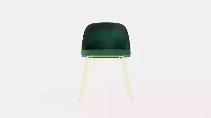 Felipe Dining Chair Velvet Green Brass