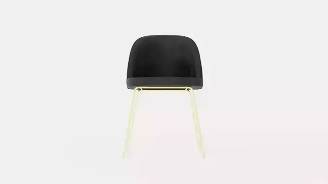 Felipe Dining Chair Velvet Gray Brass