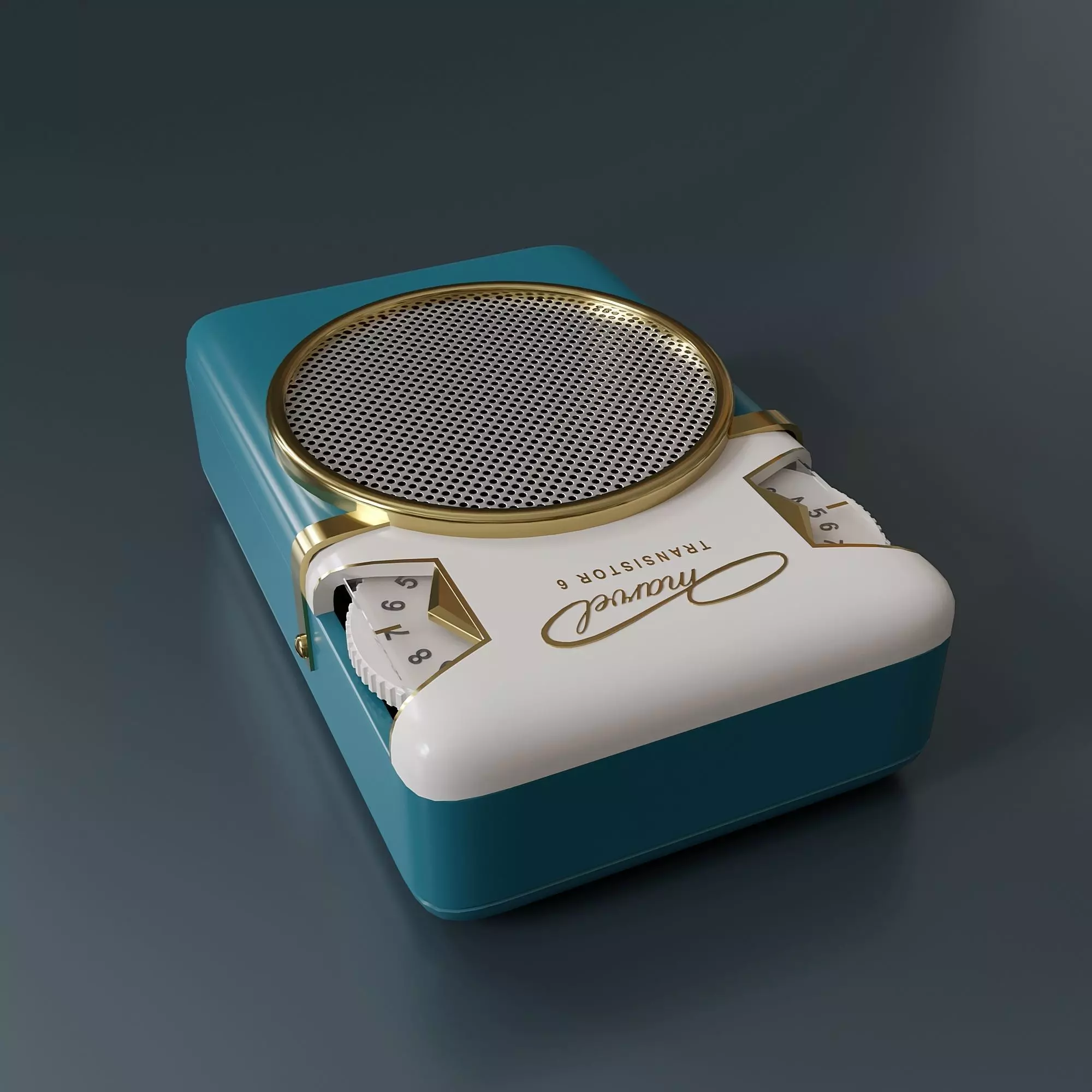 Vintage portable transistor radio 3D model