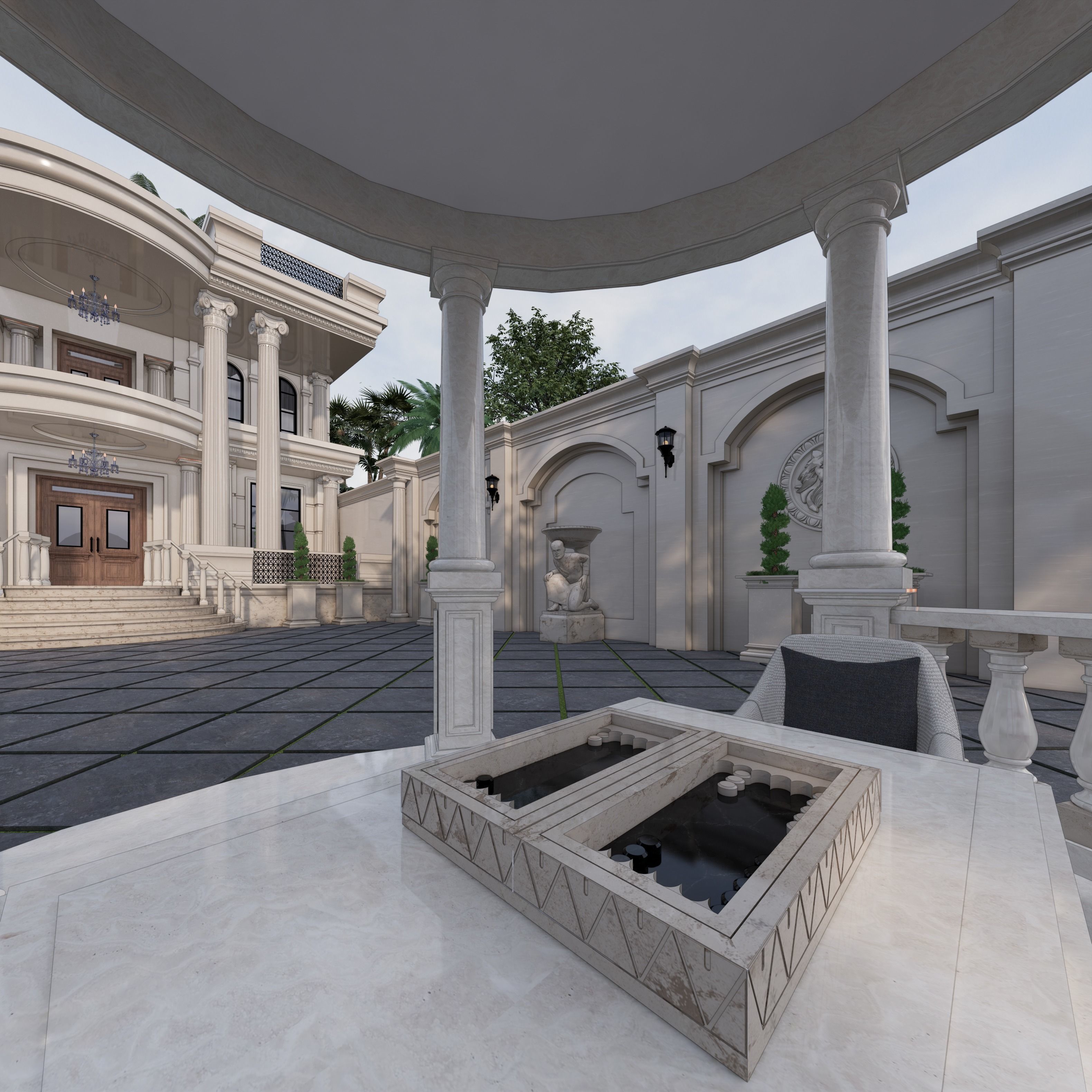Classic villa 3D model_3