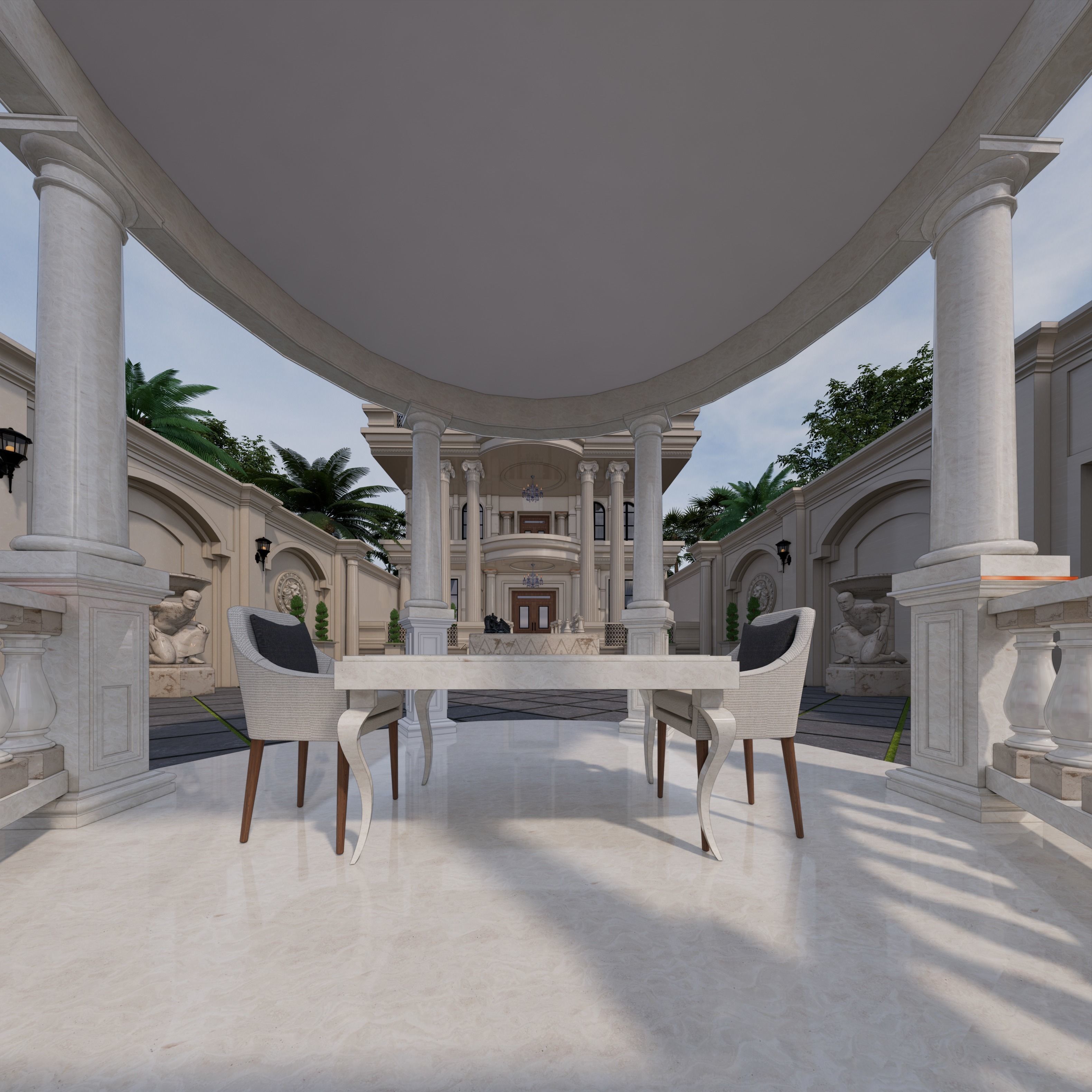 Classic villa 3D model_5