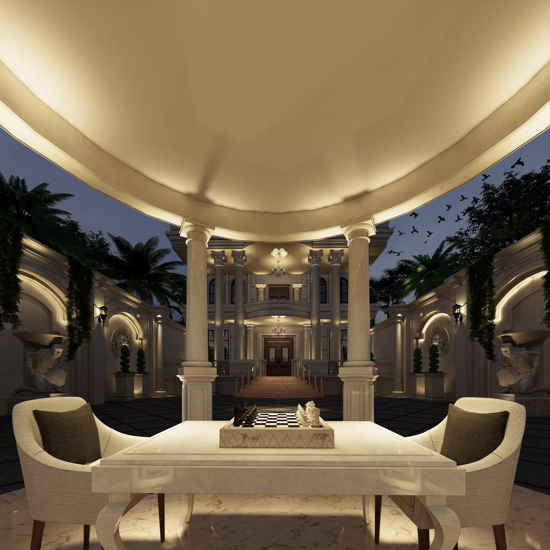 Classic villa 3D model_0