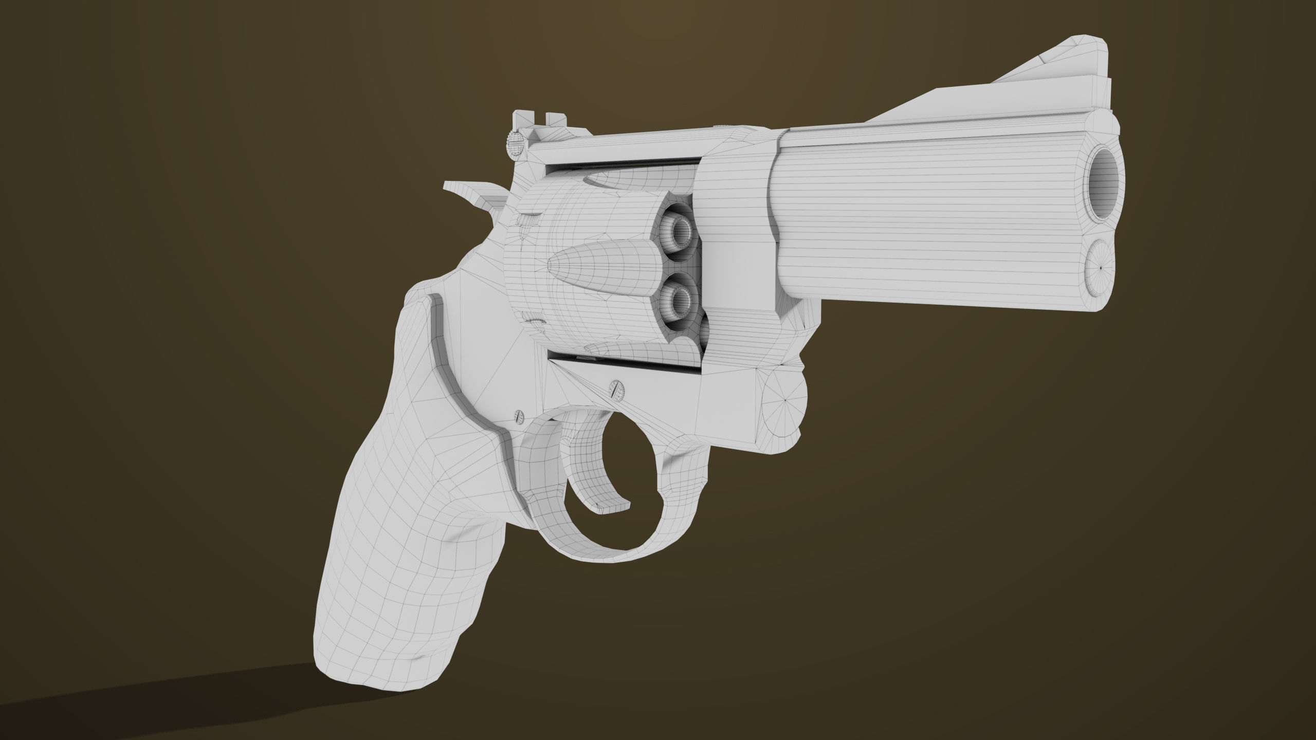 Small Revolver 06 Black Generic All PBR Unity UE Textures Low-poly 3D model_24