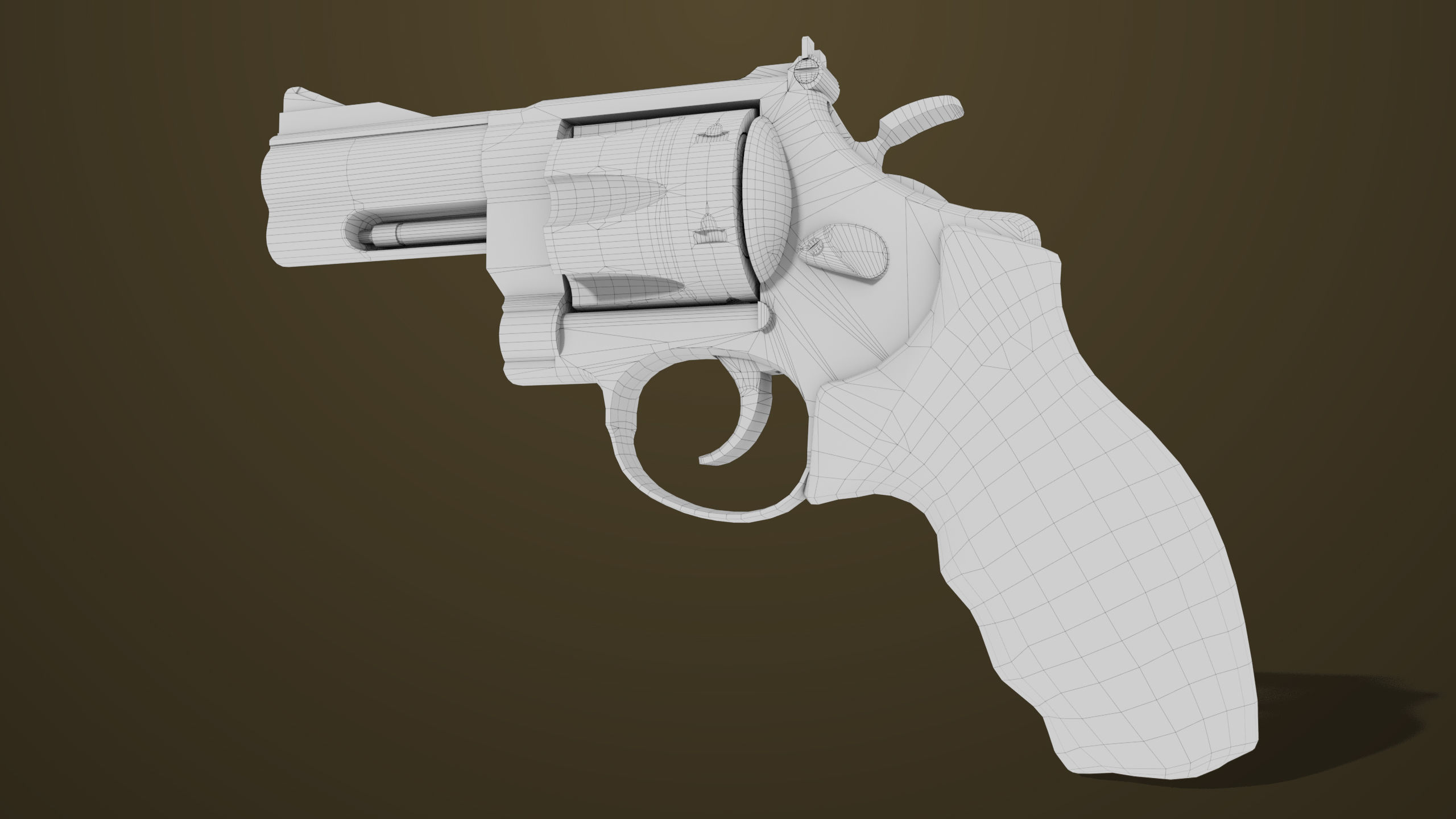 Small Revolver 06 Black Generic All PBR Unity UE Textures Low-poly 3D model_35