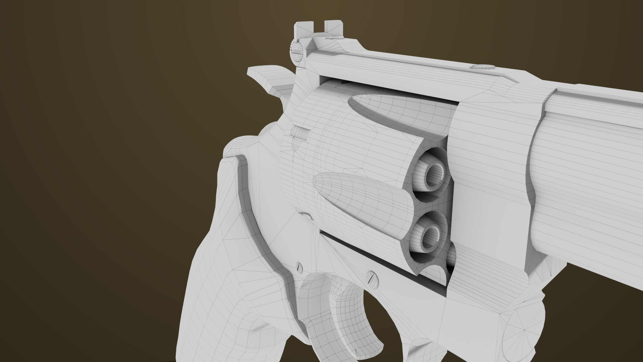 Small Revolver 06 Black Generic All PBR Unity UE Textures Low-poly 3D model_33