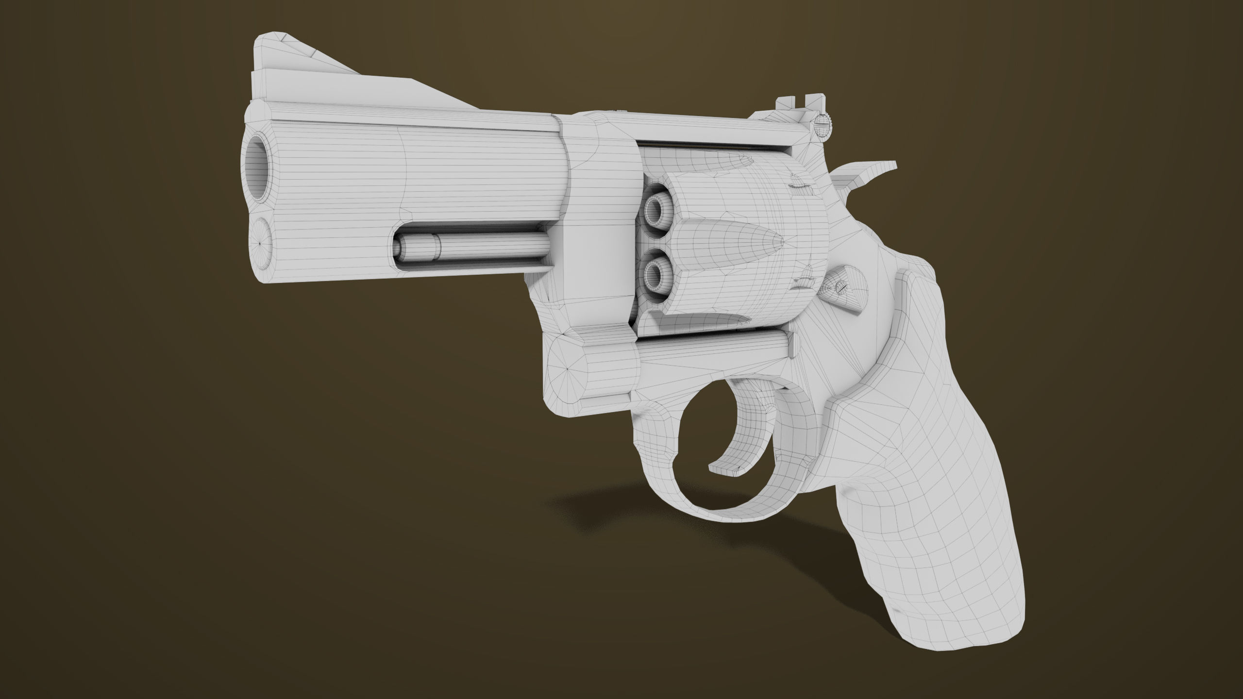 Small Revolver 06 Black Generic All PBR Unity UE Textures Low-poly 3D model_22