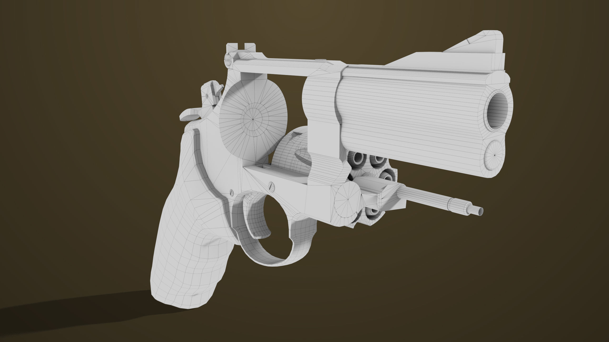 Small Revolver 06 Black Generic All PBR Unity UE Textures Low-poly 3D model_41
