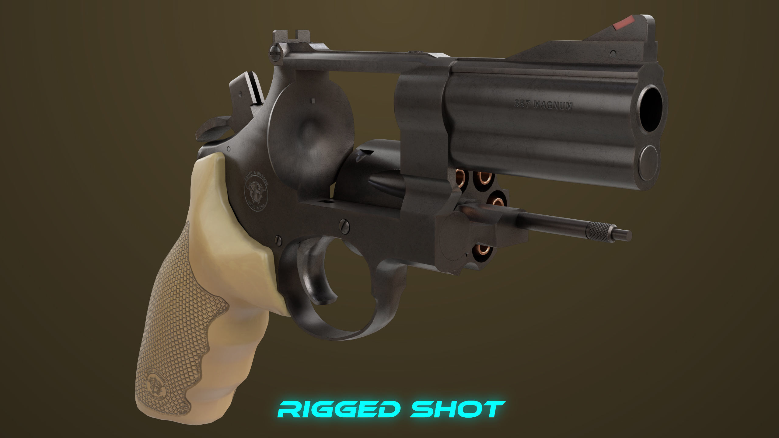 Small Revolver 06 Black Generic All PBR Unity UE Textures Low-poly 3D model_18