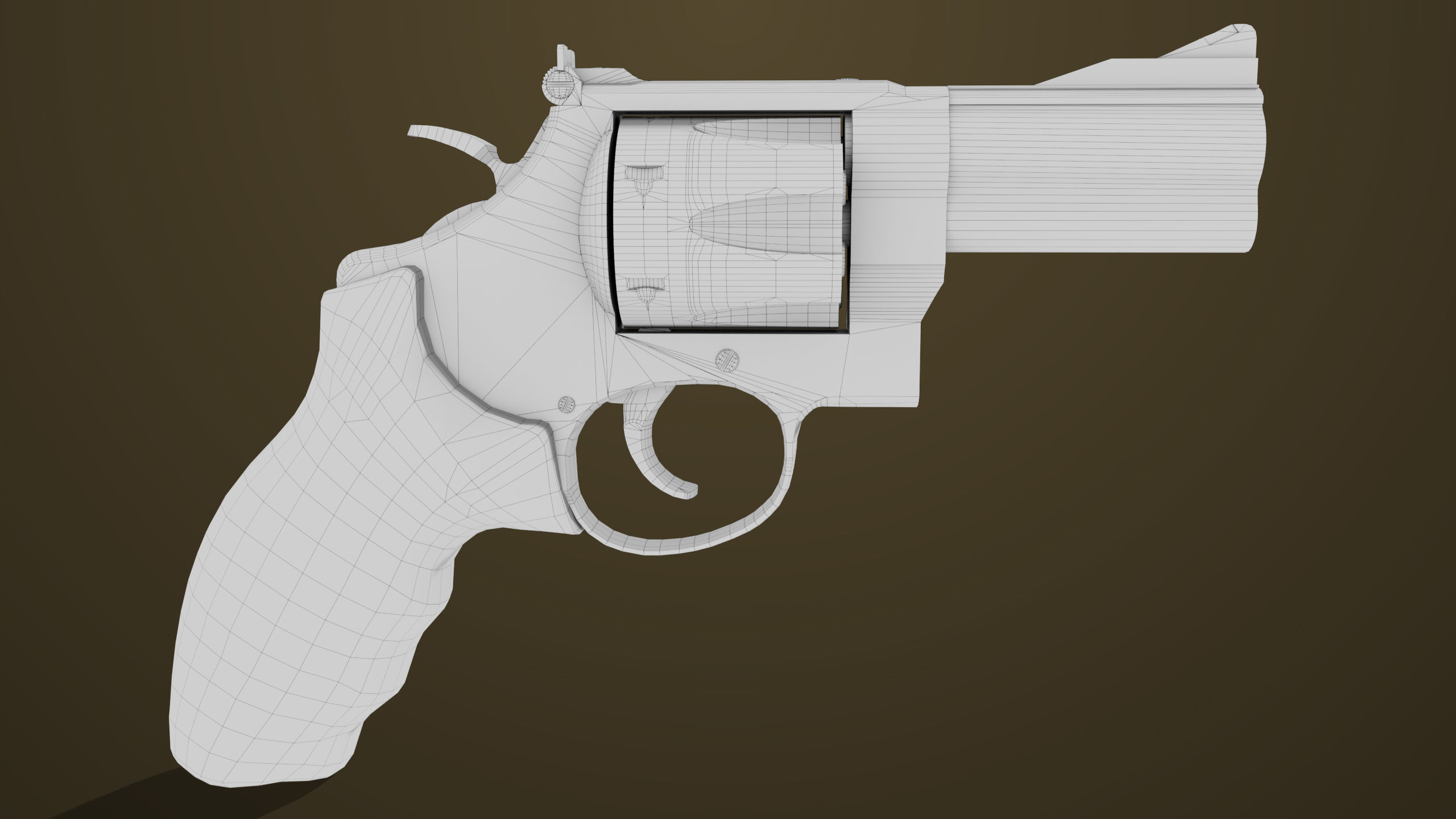 Small Revolver 06 Black Generic All PBR Unity UE Textures Low-poly 3D model_25