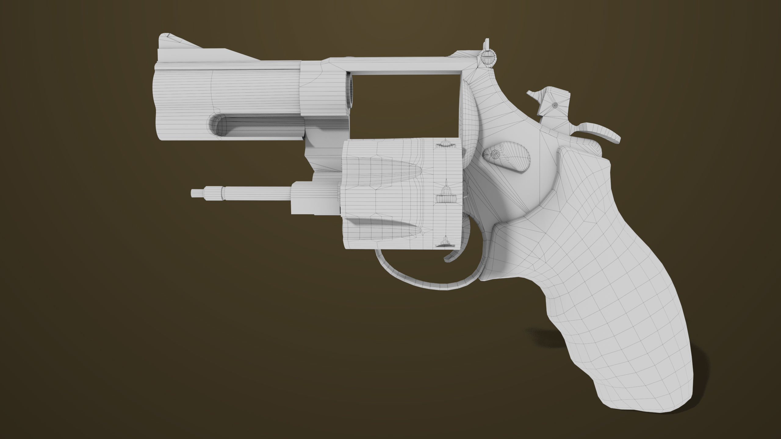 Small Revolver 06 Black Generic All PBR Unity UE Textures Low-poly 3D model_38