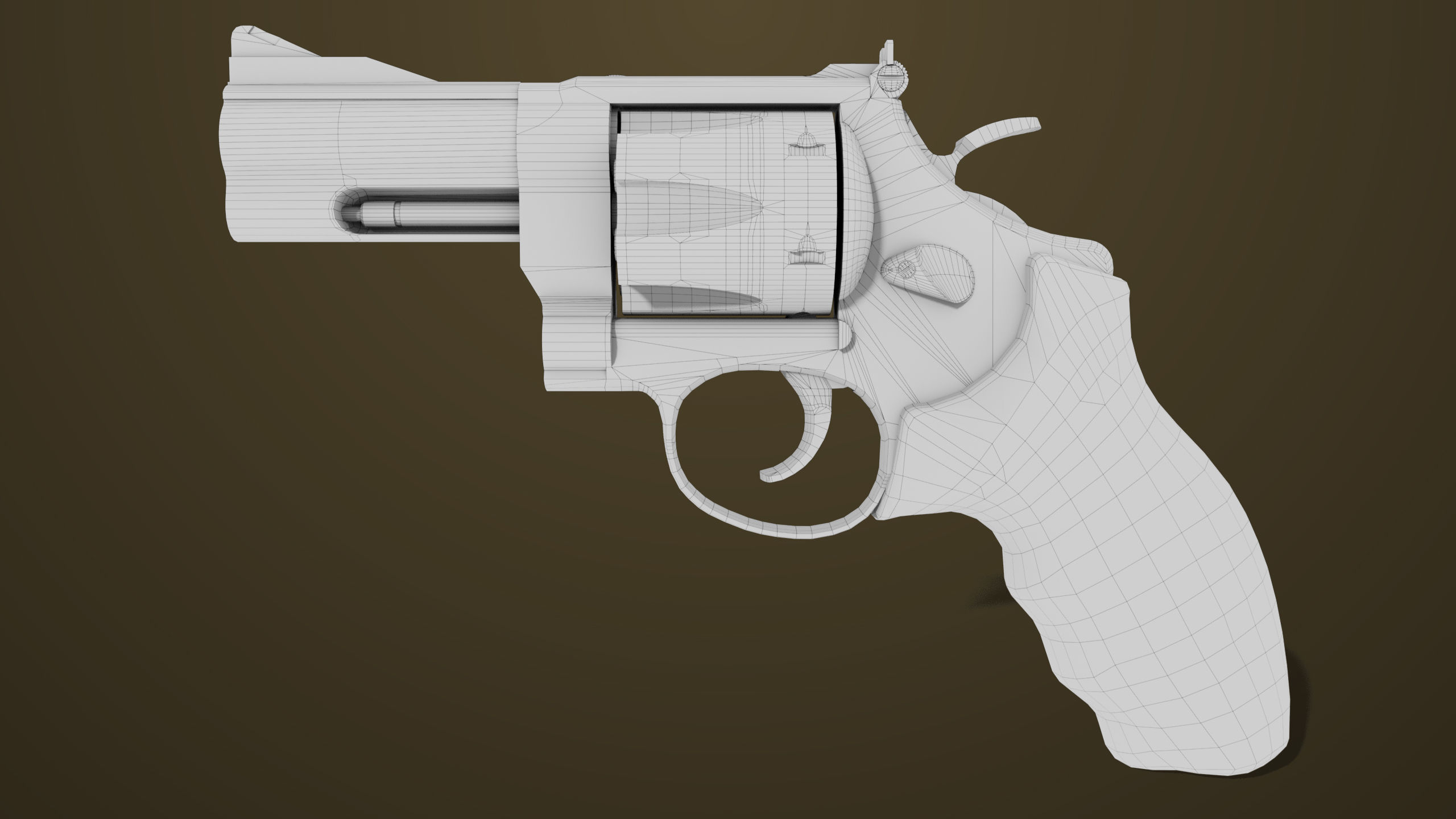 Small Revolver 06 Black Generic All PBR Unity UE Textures Low-poly 3D model_21