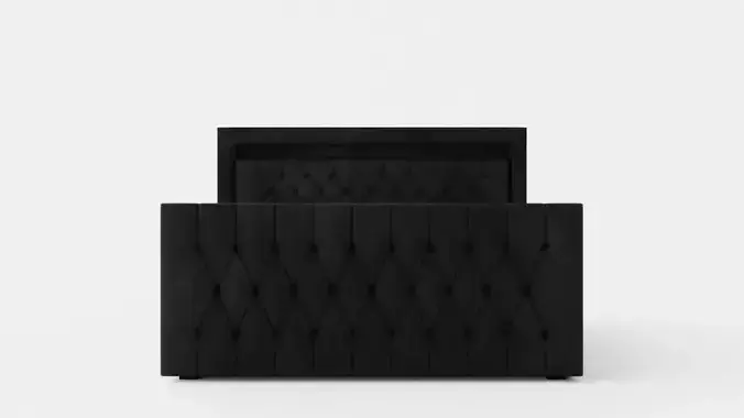 Franco Bed Package 160x200 Led Lighting Black Artificial Leather