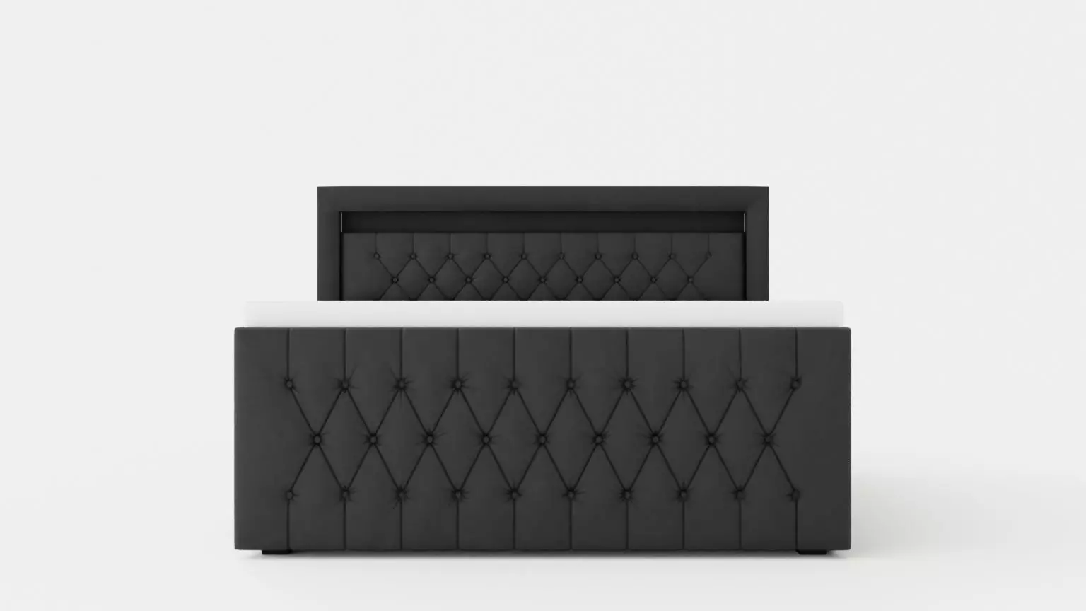 Franco Bed Package 160x200 Co Storage Led Lighting Gray Low-poly 3D model