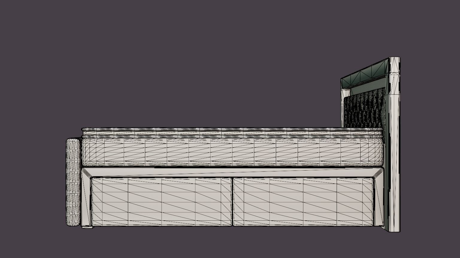 Franco Bed Pack With Storage Led Lighting 160 Low-poly 3D model_7