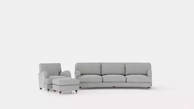 Howard Luxury Sofa Group Slung 4 Sits Armchair Footstool Lightgr