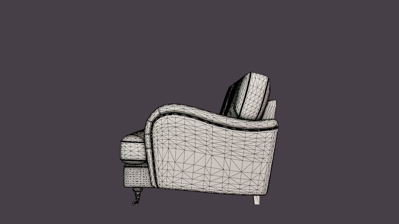 Howard Classic 3 5 Sits Soffa Beige Low-poly 3D model_7