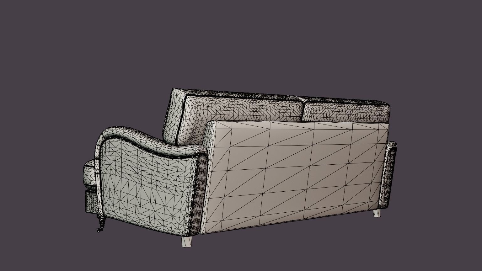 Howard Classic 3 5 Sits Soffa Beige Low-poly 3D model_6