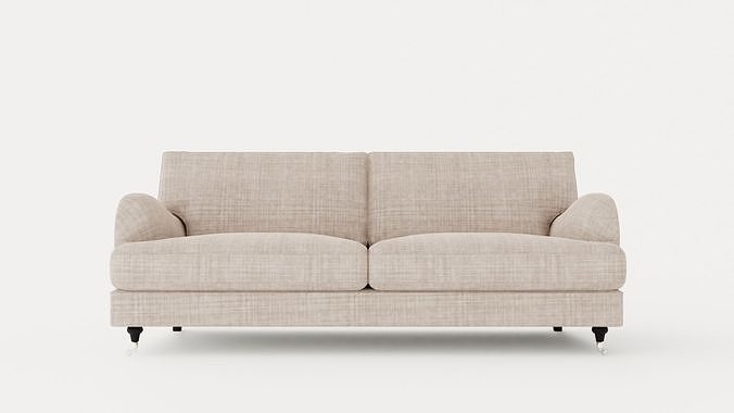 Howard Classic 3 5 Sits Soffa Beige Low-poly 3D model