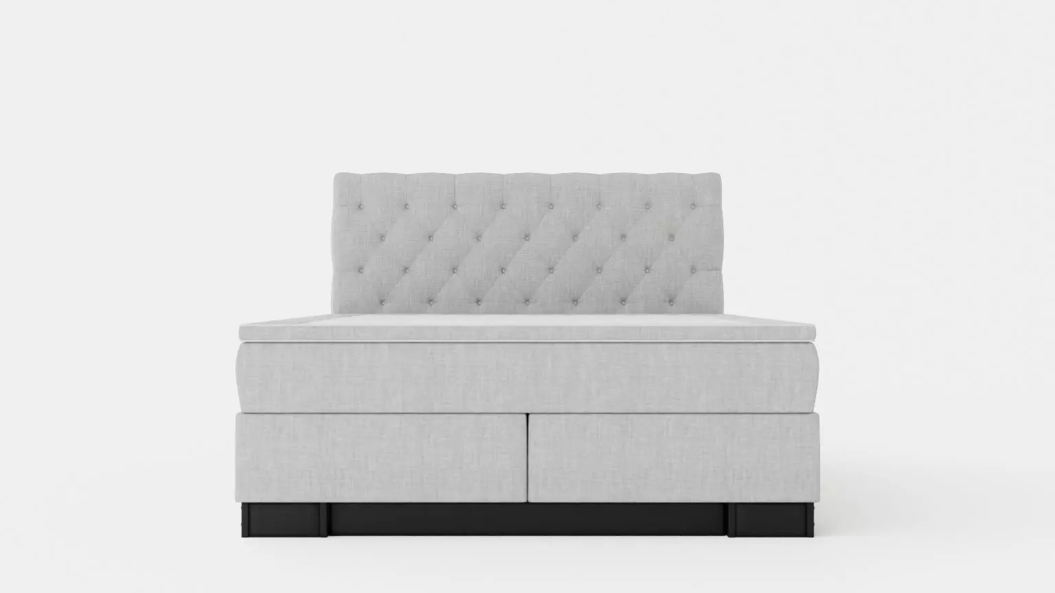 Hilton Luxury Continental Bed 160x200 Light Gray Low-poly 3D model