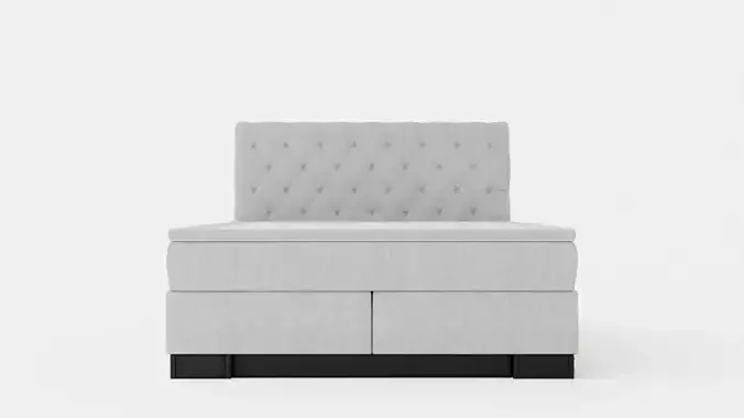 Hilton Luxury Continental Bed 160x200 Light Gray