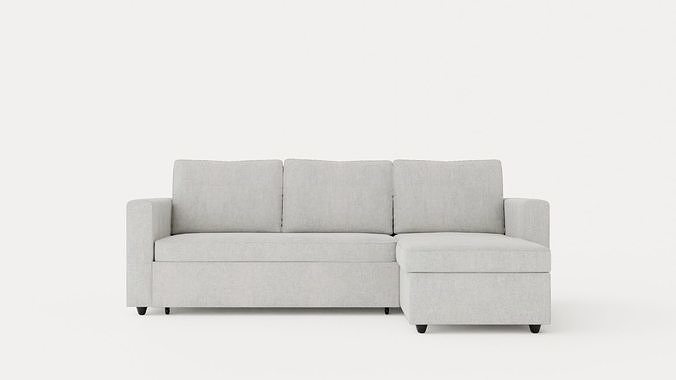 Garland Divan Bed Sofa Reversible Light Gray Low-poly 3D model