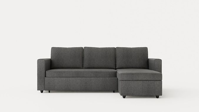Garland Divan Bed Sofa Reversible Dark Gray Low-poly 3D model