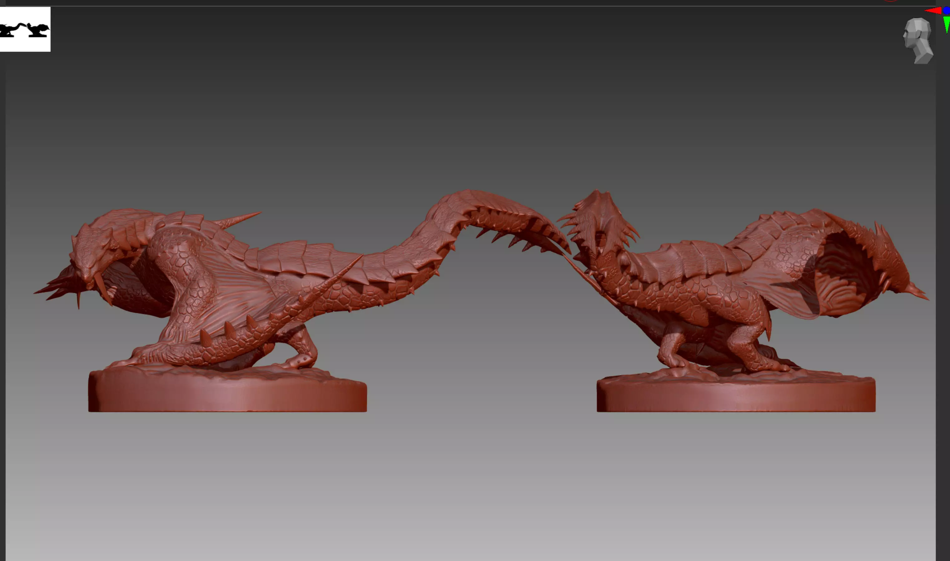 Monster Hunter Barioth OBJ and STL 3D print model_0